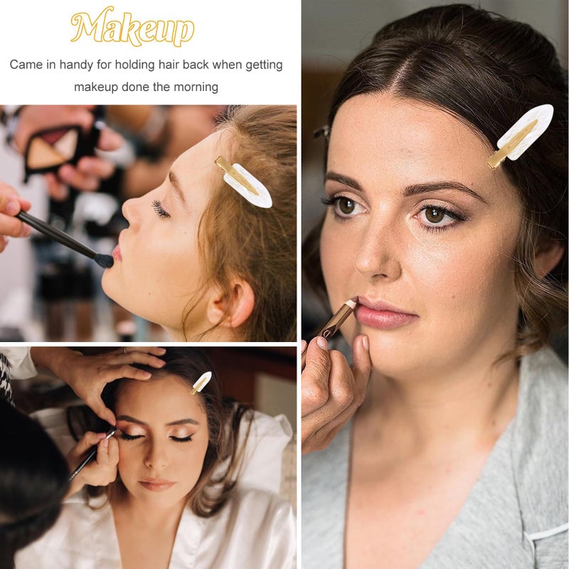 FEINIGESI 12PCS/6Cards No Bend Hair Clips Bridesmaid Creaseless Acrylic Resin Flat Clip Acetate Bridesmaid Hair Clips Hair Setting Clips for Bridesmaid Gift Proposal Box (White) - Image 5